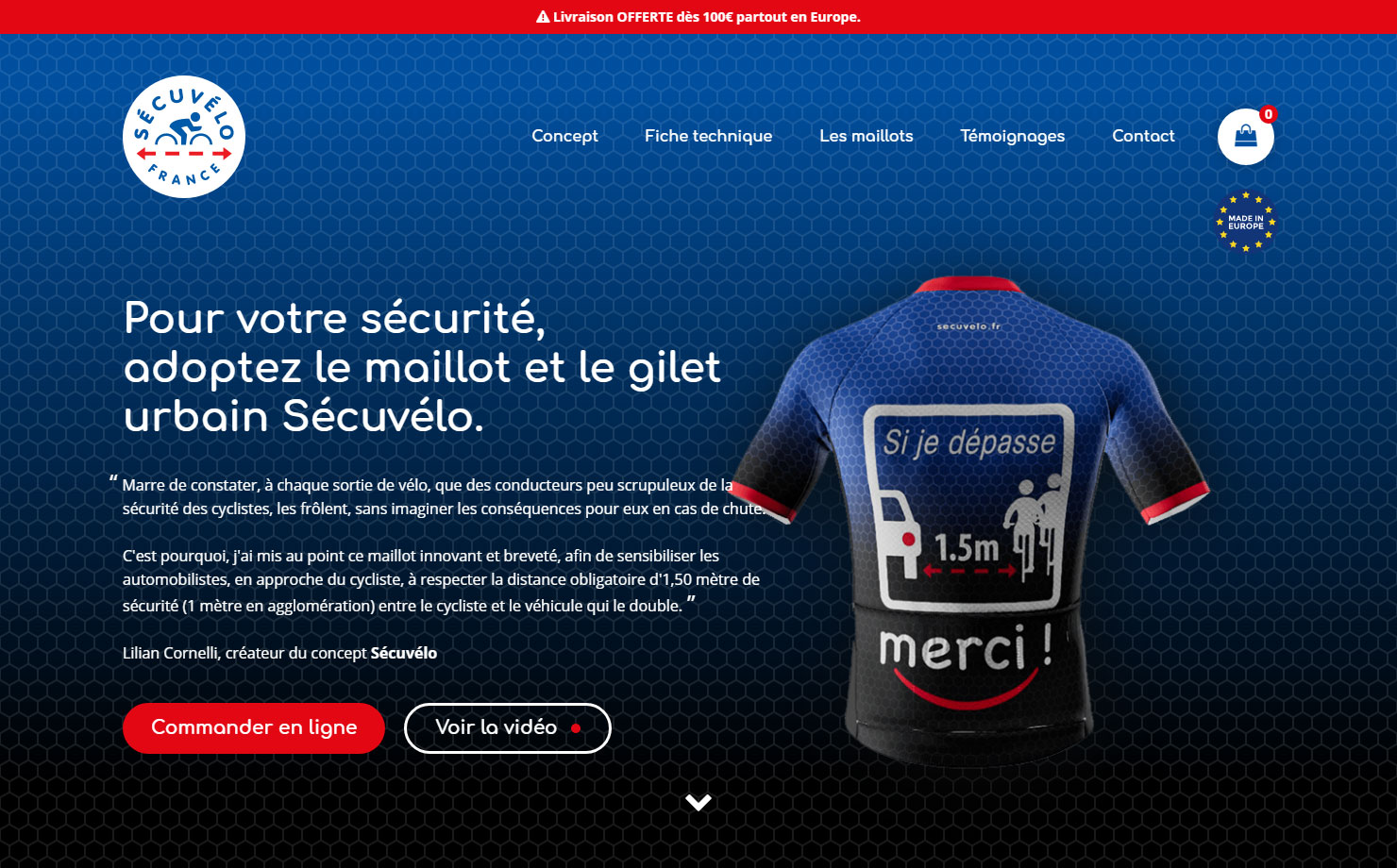 SECUVELO - Le maillot cycliste au service de votre sécurité