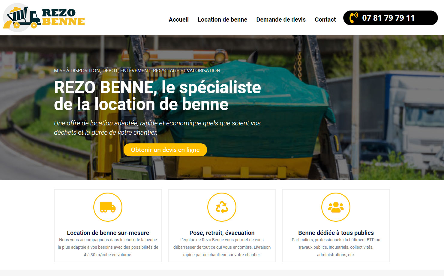 Rezo Benne Location de Bennes
