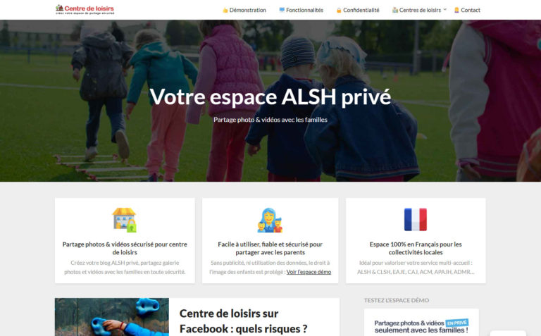 Centre de loisirs - Plateforme photos sécurisée pour accueil de loisirs ALSH en France