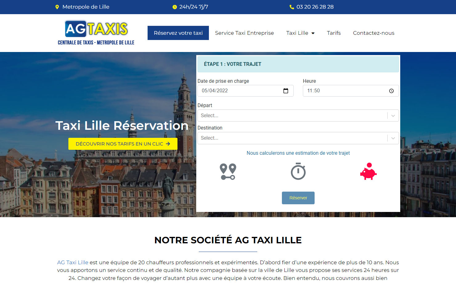 AG Taxis - Réservation en ligne de votre taxi 7J/7 à Lille