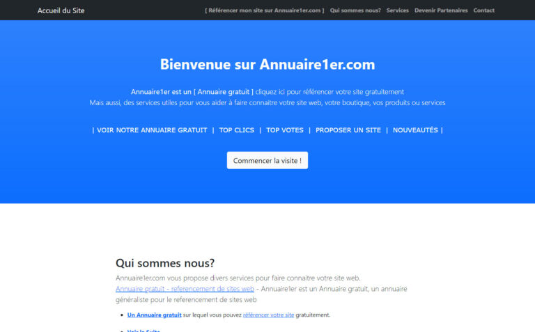 Annuaire gratuit sans lien retour - annuaire de sites web