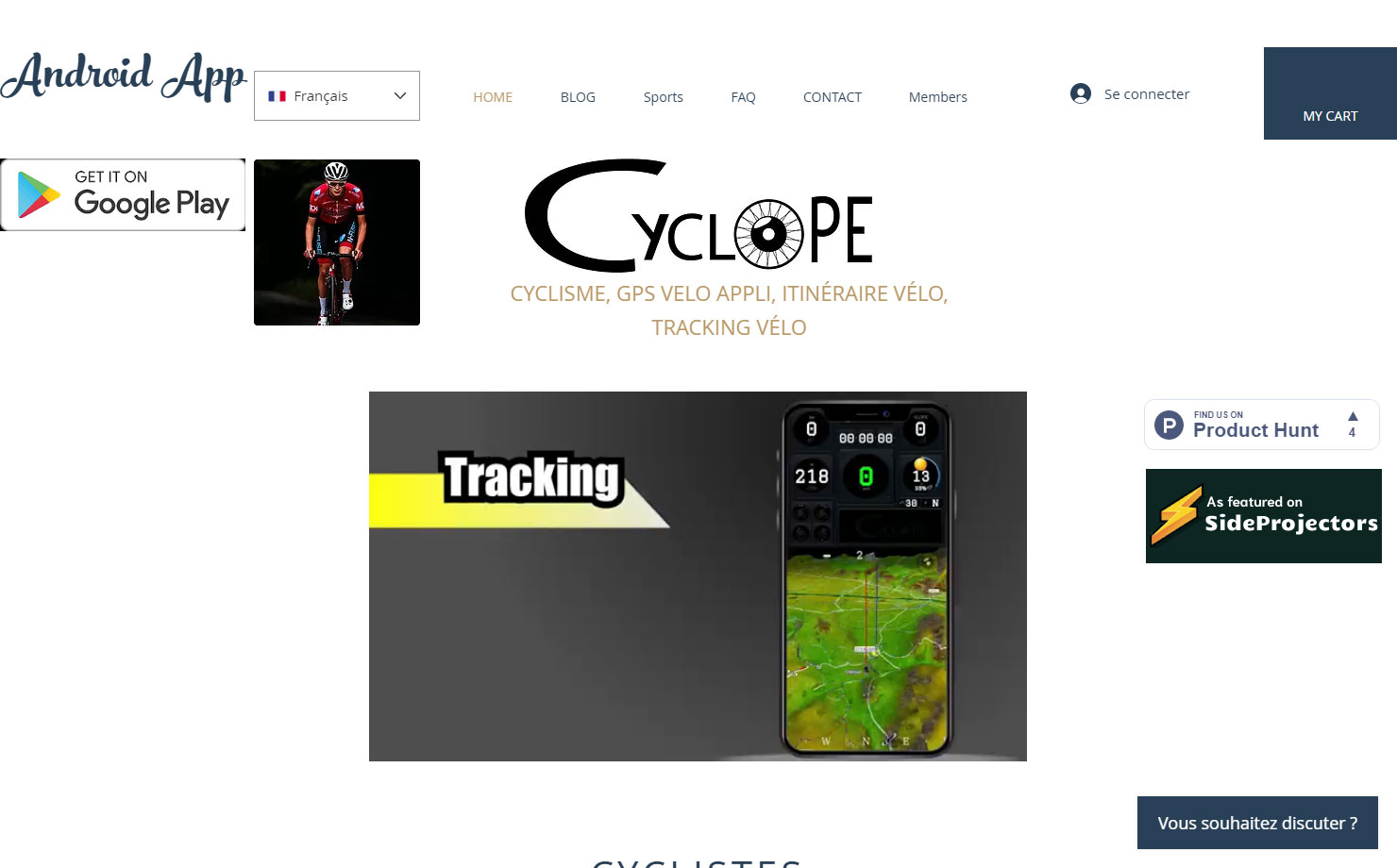 Cyclope - Application vélo sur Android