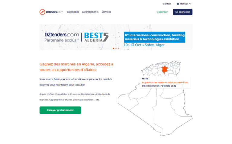 DZtenders.com - Appels d'offres en Algérie