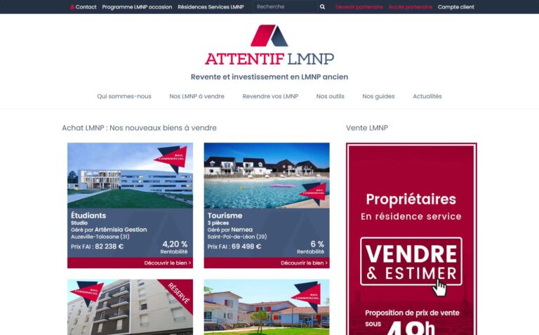 Attentif LMNP - Revente et investissement en LMNP ancien