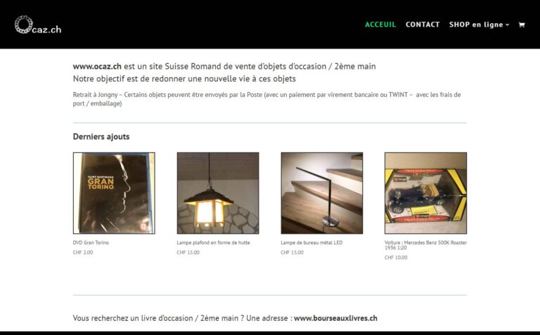 Ocaz.ch - Articles d’occasion, votre boutique en ligne