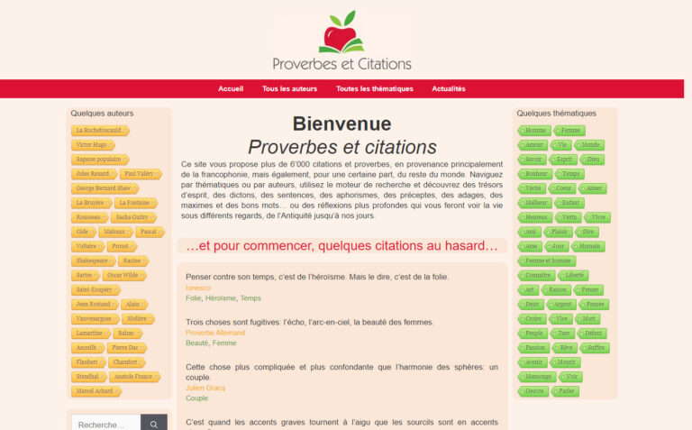 Proverbes et Citations - Citations, proverbes et adages d’auteurs francophones