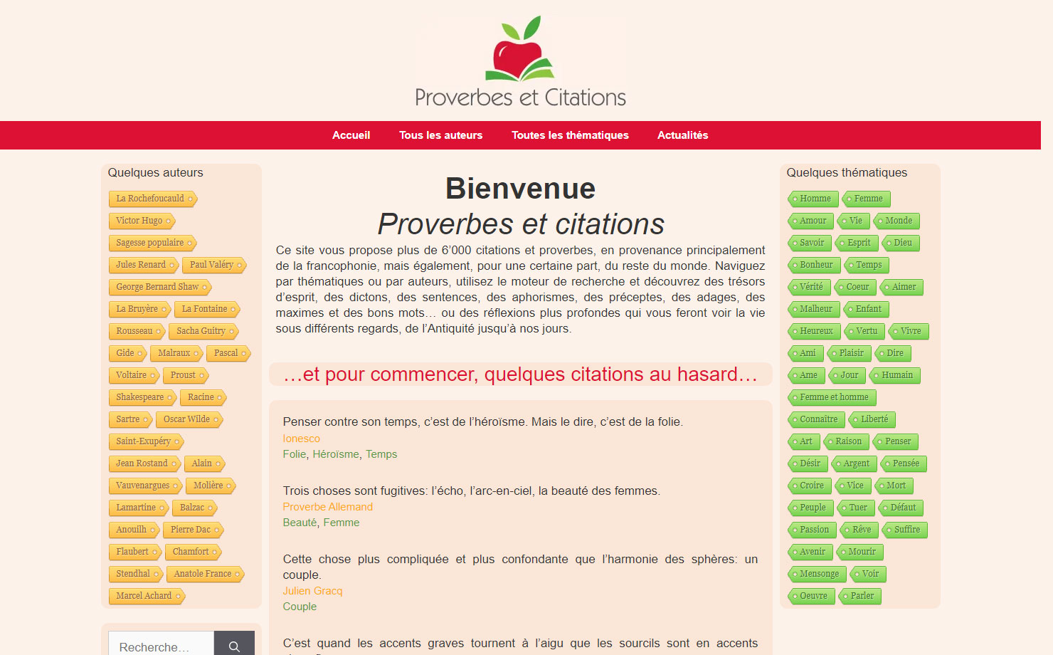 Proverbes et Citations - Citations, proverbes et adages d’auteurs francophones