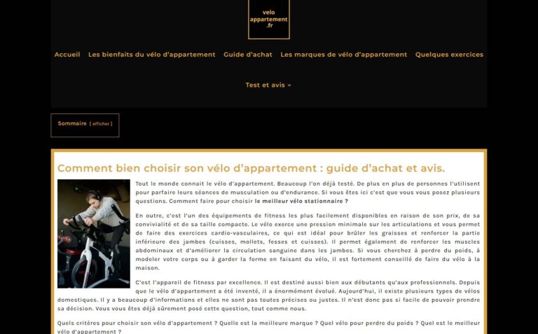 Vélo d'appartement - Avis et guide d'achat