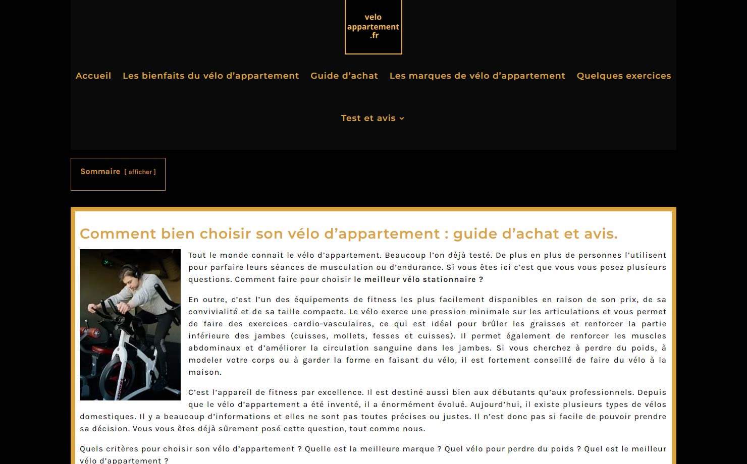 Vélo d'appartement - Avis et guide d'achat