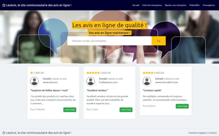 Les avis - Site d'avis communautaire