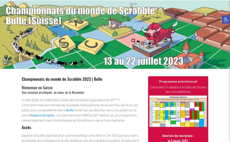 Les championnats du monde de Scrabble en Suisse