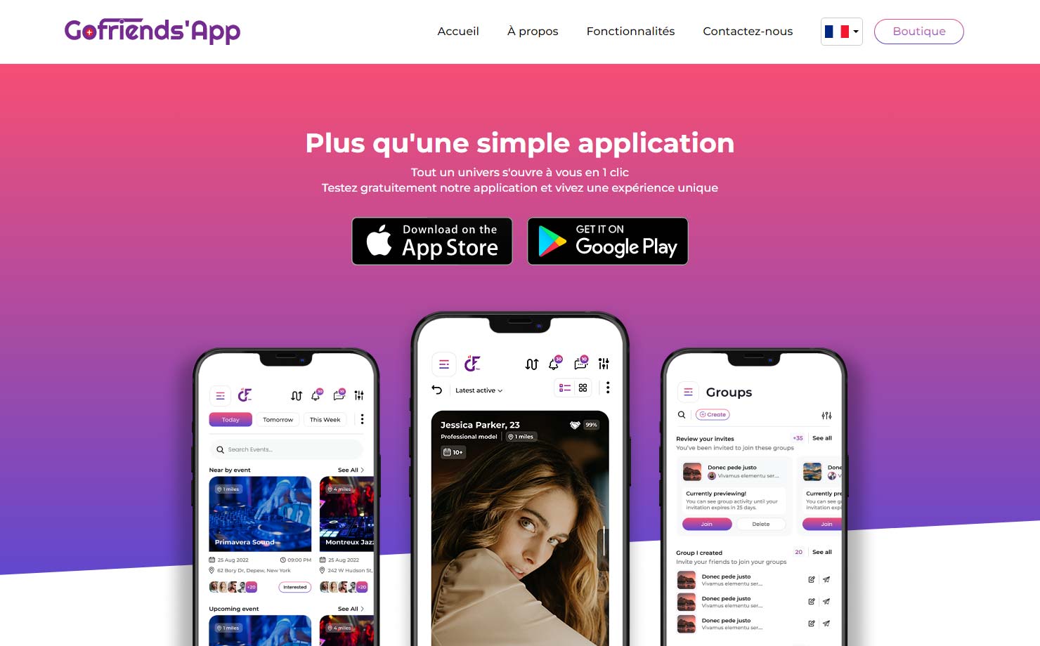 Gofriends - Application de rencontres