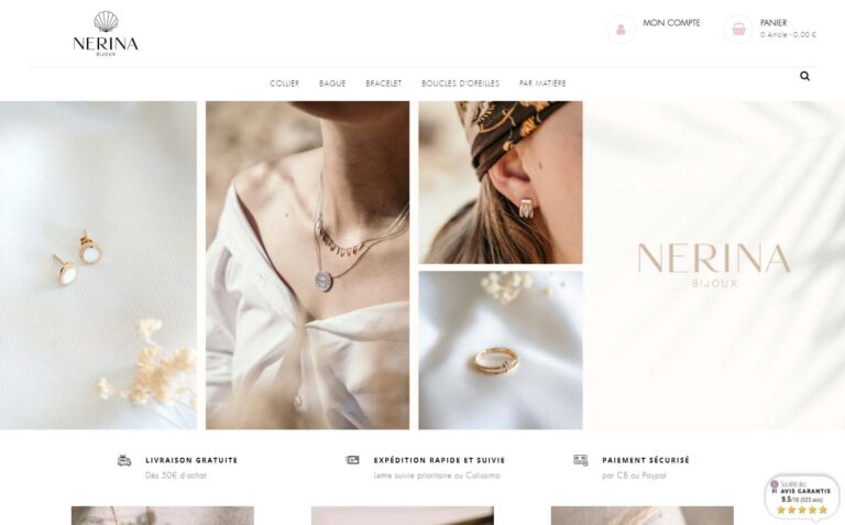 Nerina Bijoux - Bijoux fantaisie plaqué or et argent