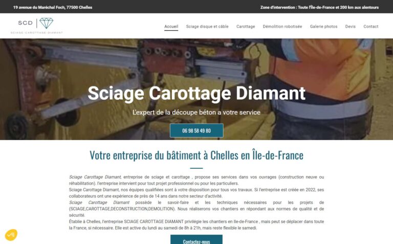 Sciage Carottage Diamant - Entreprise de démolition en Ile-de-France