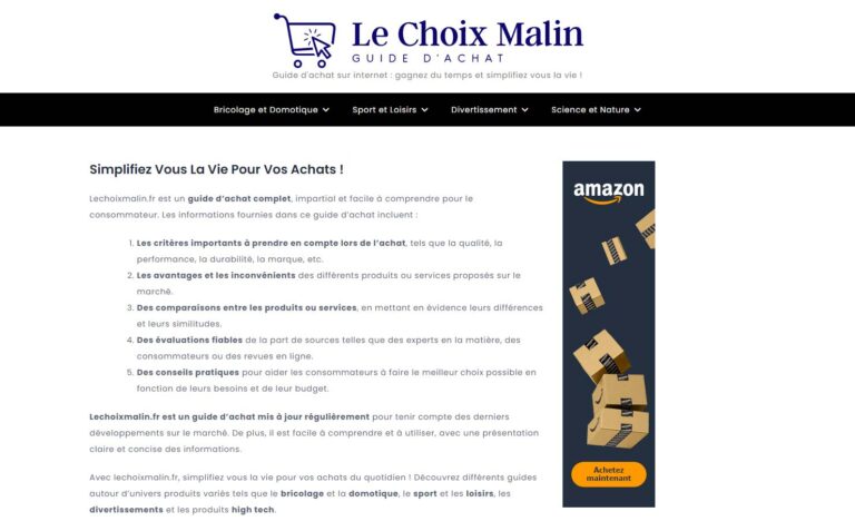 Le choix malin - Guide d'achat TOP 10