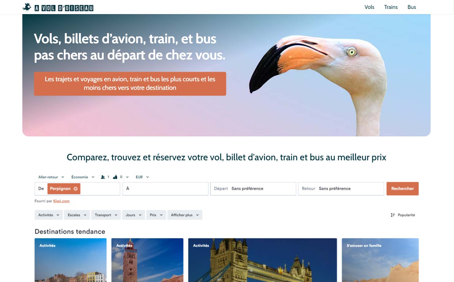 A vol d'oiseau.fr - Comparateur de vols, billets d'avion, train et bus pas chers