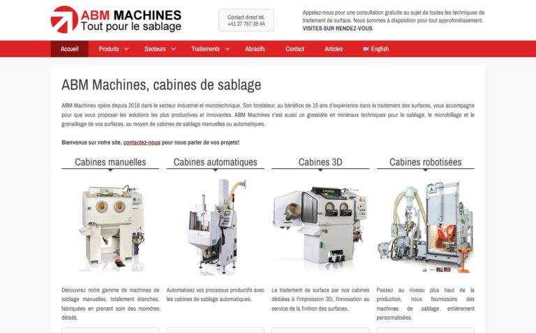 ABM Machines - Cabines de sablage pour la mécanique et l’industrie (Suisse)