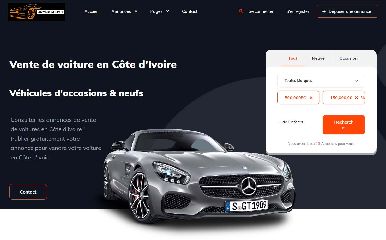 Akwaba Nolimit - Annonce de vente et location de voiture en Côte d'ivoire