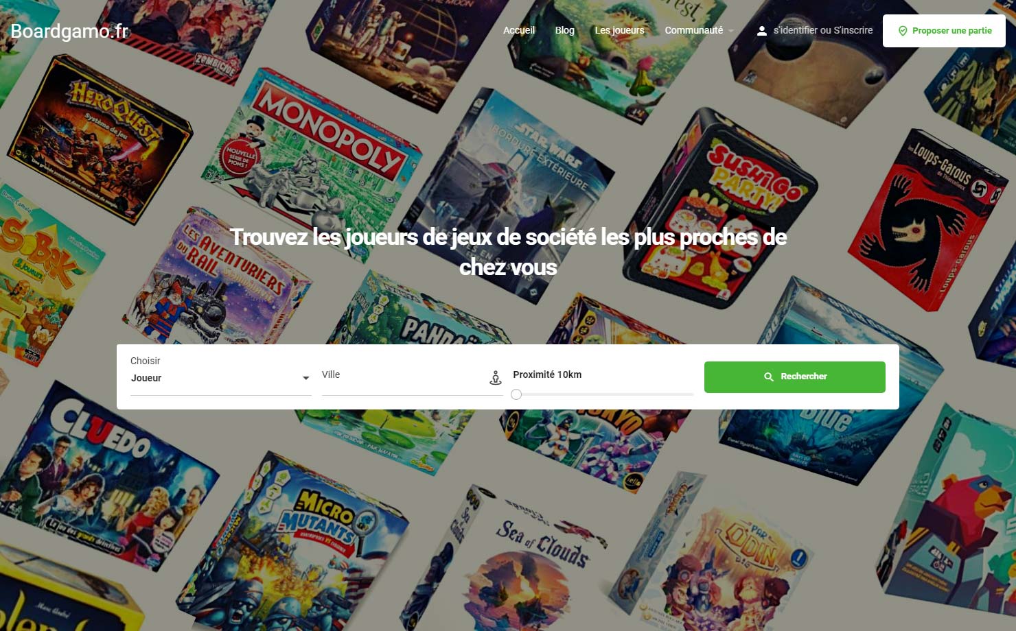 Boardgamo.fr - Trouvez les joueurs de jeux de société les plus proches de chez vous