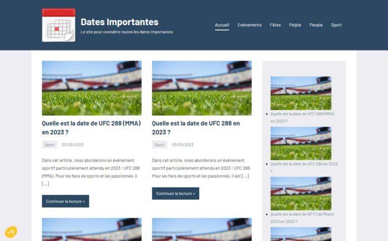 Dates Importantes - Le site pour connaître toutes les dates importantes