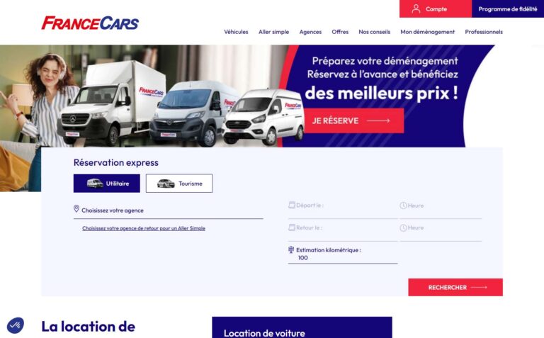 France Cars - Location de véhicules utilitaires et voitures au meilleur prix