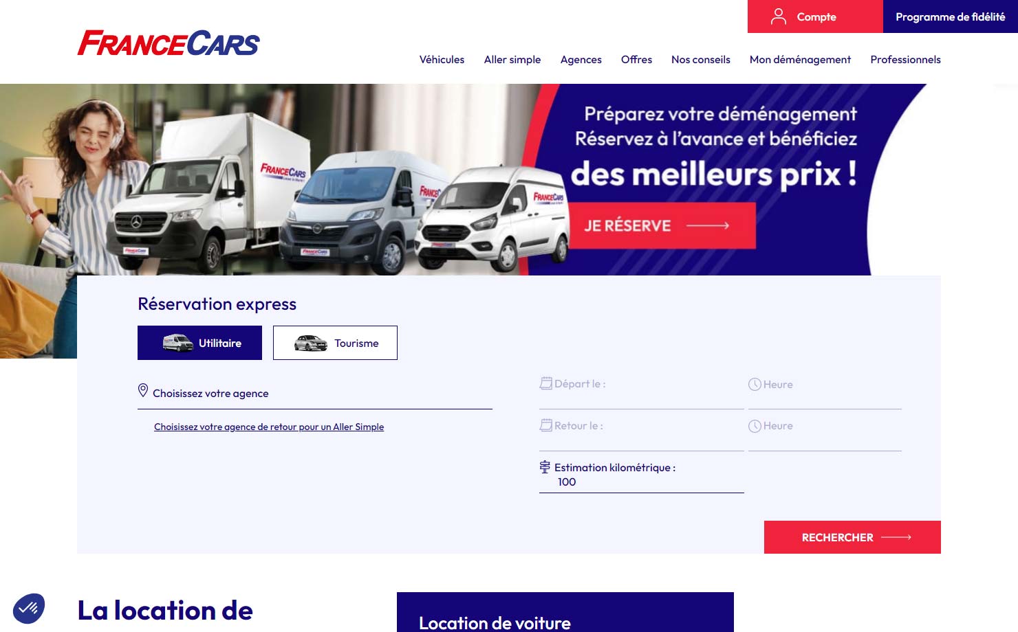 France Cars - Location de véhicules utilitaires et voitures au meilleur prix