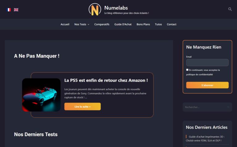 Numelabs - Blog de Tech avec des tests, avis, bons plans et bien plus