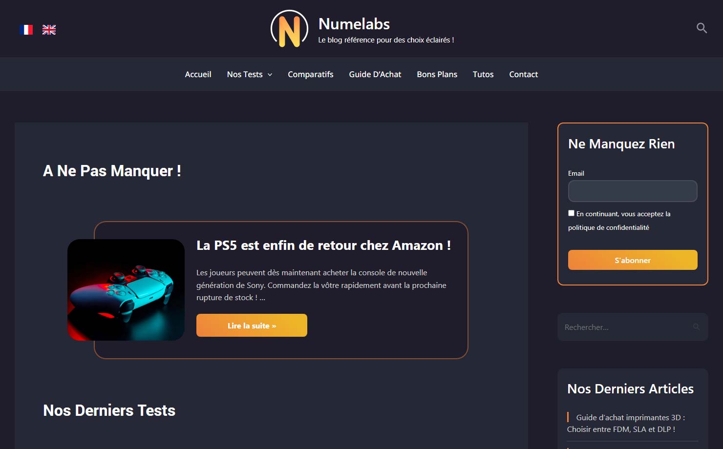 Numelabs - Blog de Tech avec des tests, avis, bons plans et bien plus