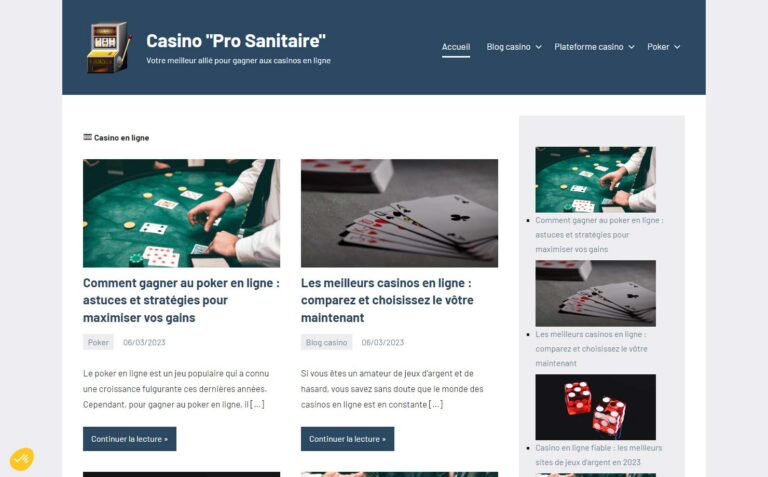 Pro Sanitaire - Votre meilleur allié pour gagner aux casinos en ligne