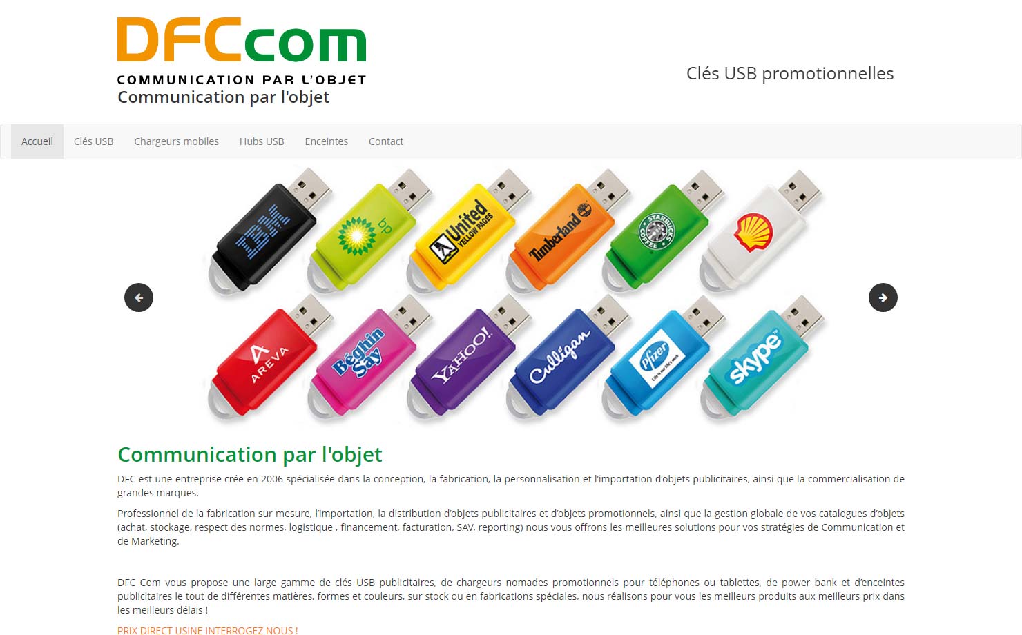 DFCcom - Le specialiste des Cles USB publicitaires
