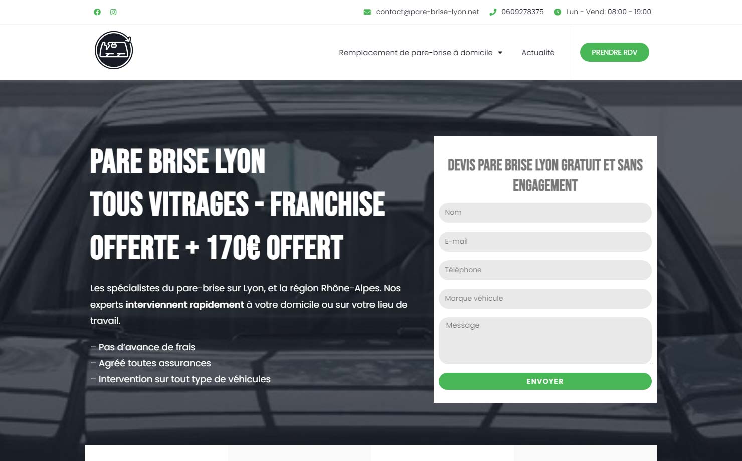 Pare brise Lyon