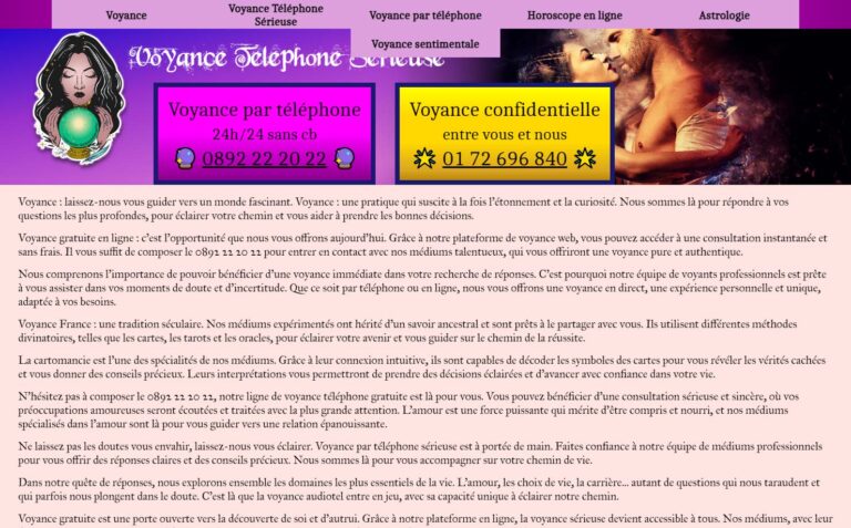 Voyance Téléphone Sérieuse - Site de voyance par téléphone