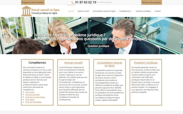 Contacter un avocat pour un Conseil en Ligne