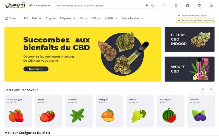 Vapoti : Marketplace Spécialisée en Vape, CBD et Chicha