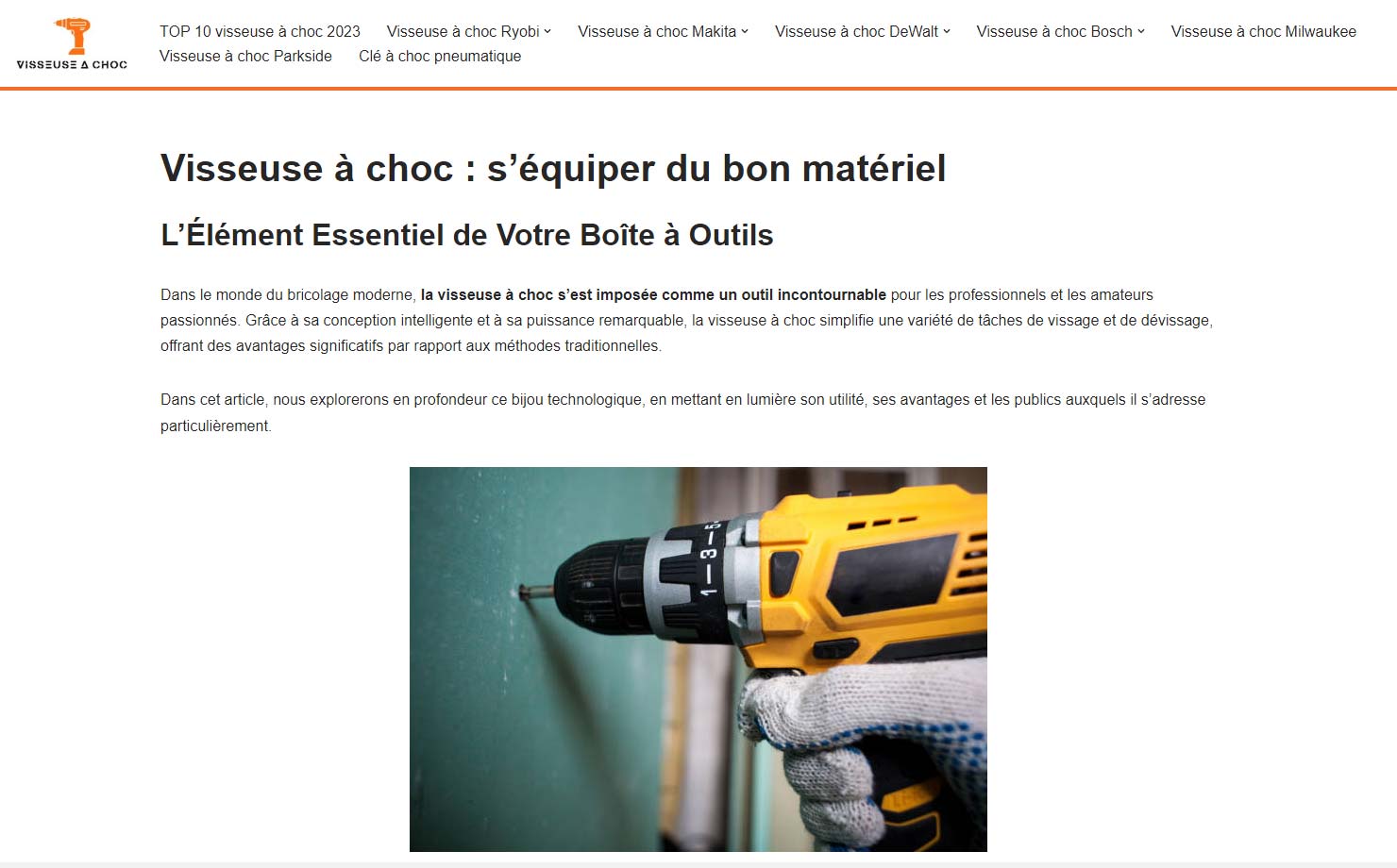 Tout sur la visseuse à choc