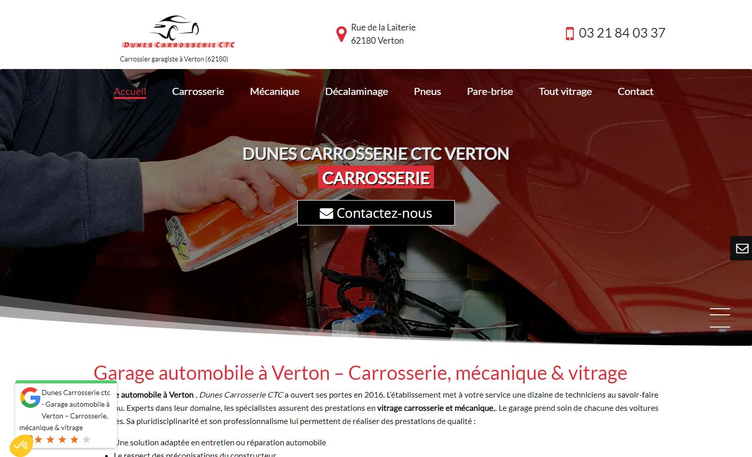 Dunes Carrosserie CTC - Réparation de carrosserie dans le 62