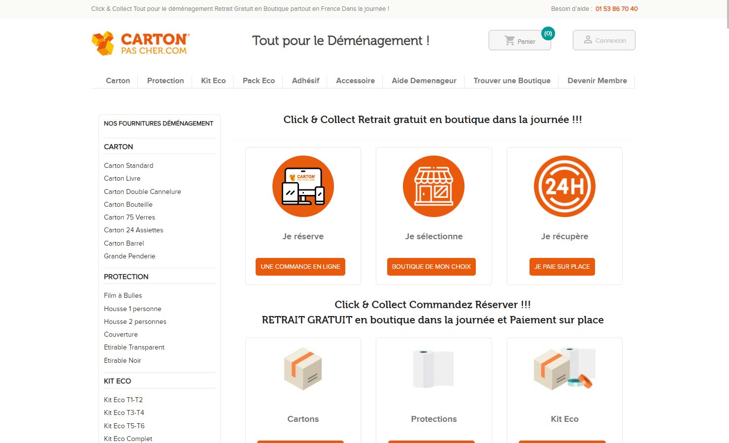 Carton déménagement pas cher