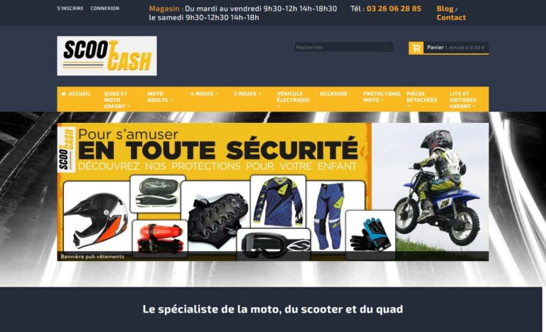 ScootCash - Vente de scooters, motos quads, pocket bike