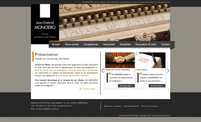 Me Monciero - Avocat en droit du travail sur Nîmes, Uzès, Alès et Beaucaire dans le Gard