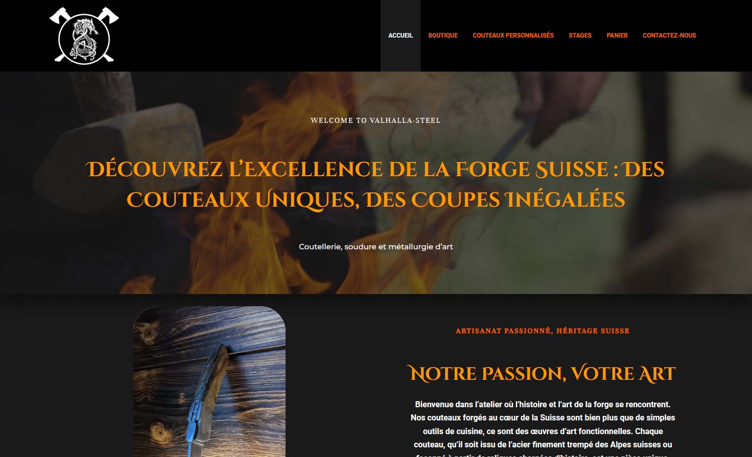 Valhalla Steel, forge de couteaux uniques