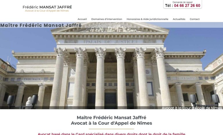 Maître Frédéric Mansat Jaffré ​- Avocat à la Cour d'Appel de Nîmes