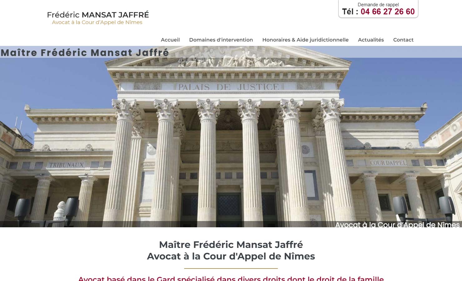 Maître Frédéric Mansat Jaffré ​- Avocat à la Cour d'Appel de Nîmes