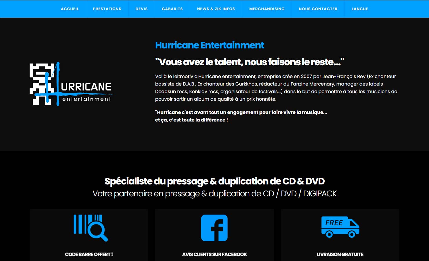 Pressage CD & DVD pas cher / Duplication CD & DVD & DIGIPACK - Hurricane Entertainment