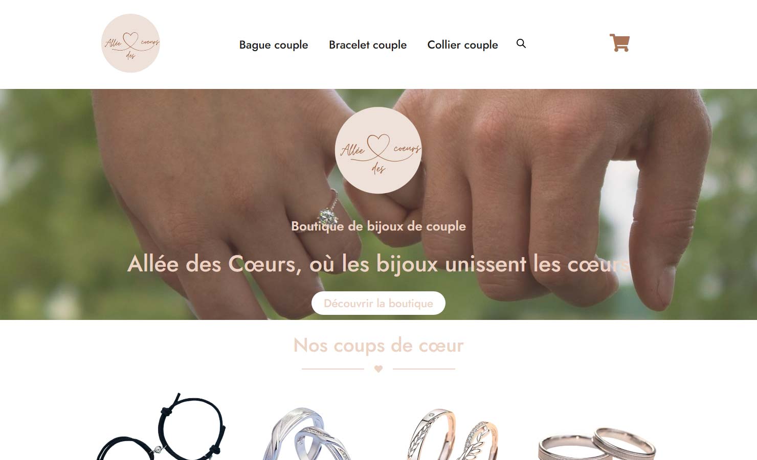 Allée des Coeurs - Boutique de bijoux de couple