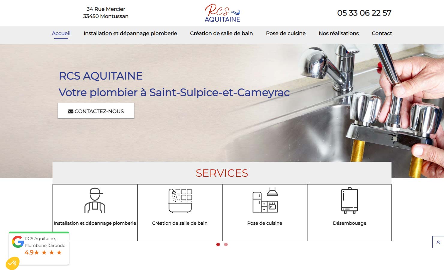 RCS Aquitaine - Plombier à Montussan