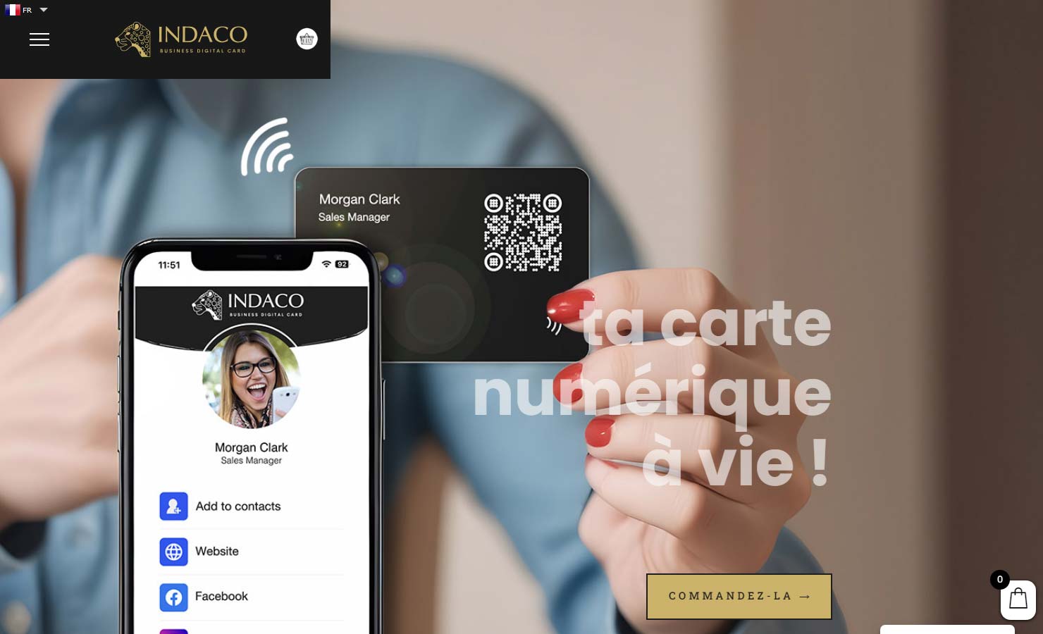 INDACO Business Digital Card - Cartes de visite avec technologies NFC et QR Code