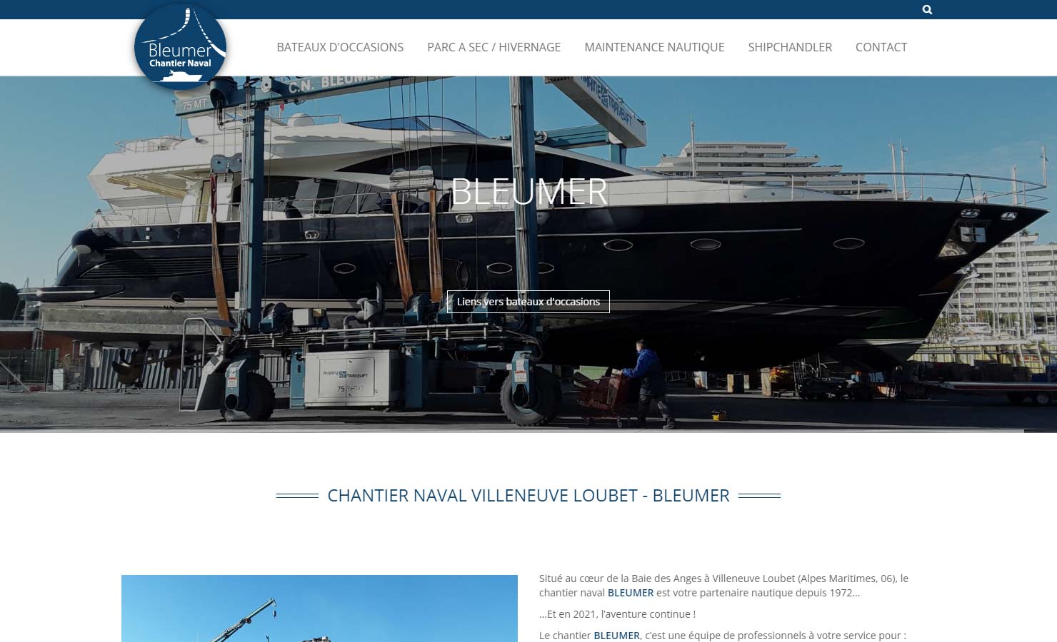 Chantier naval Villeneuve Loubet - BLEUMER