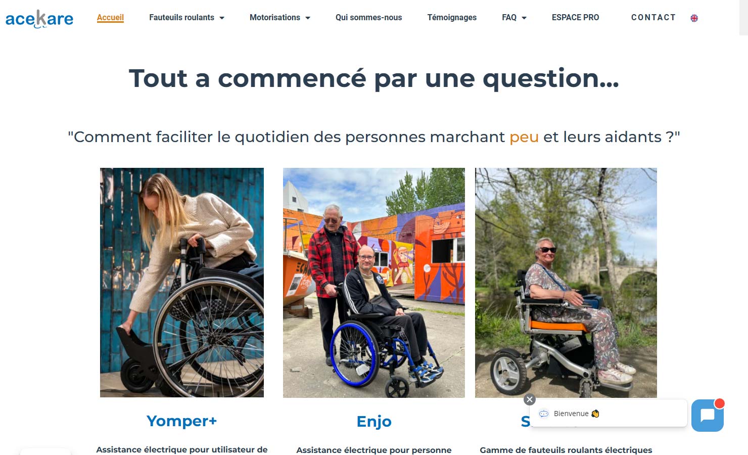 Acekare - Fabricant et distributeur de fauteuils roulants électriques