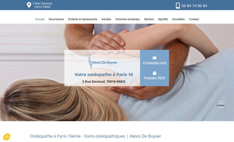 Alexis De Buyser - Ostéopathe à Paris 16 ème