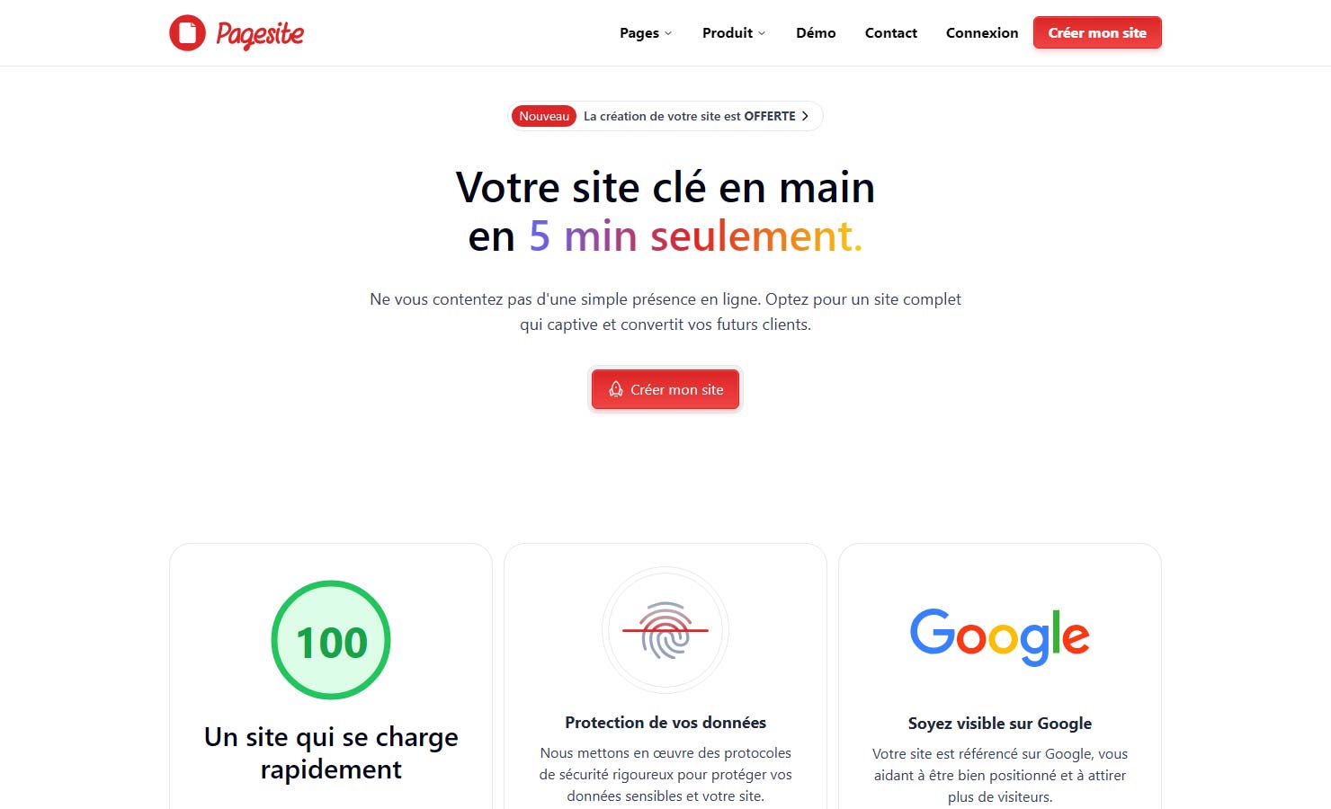 Pagesite.fr - Création de site web vitrine